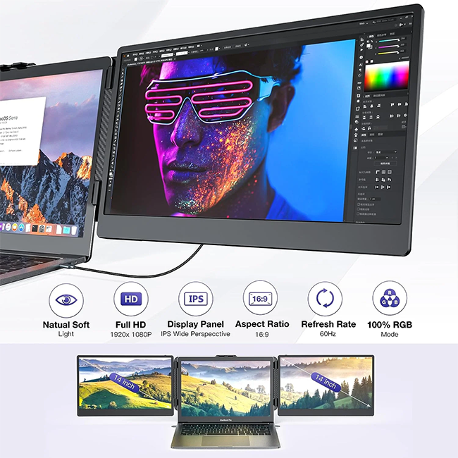 14" Triple Screen